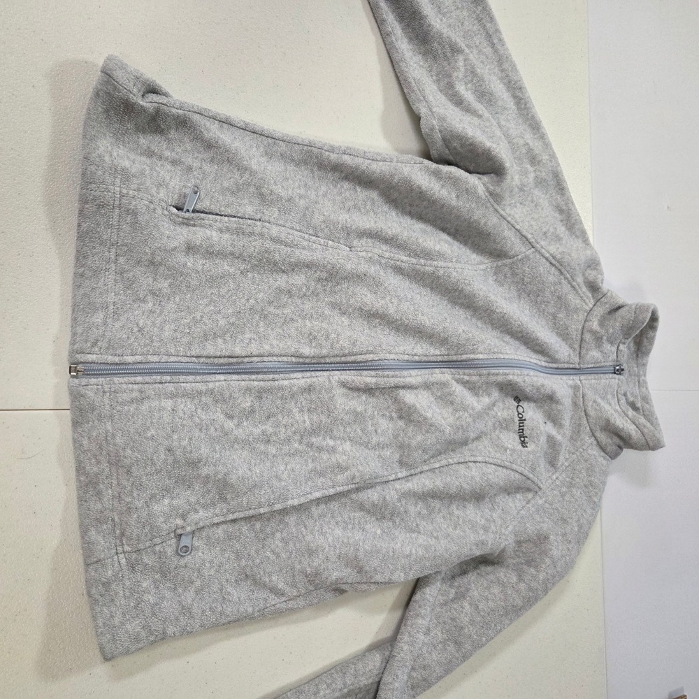 Columbia Womens Benton Springs Full Zip Fleece Jacket Gray Size Medium
